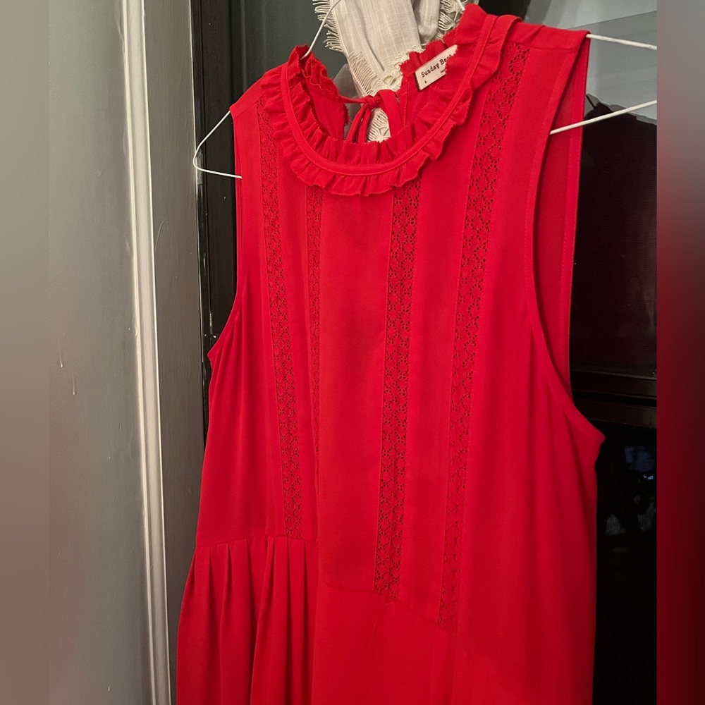 Aritzia Red flowy mini dress